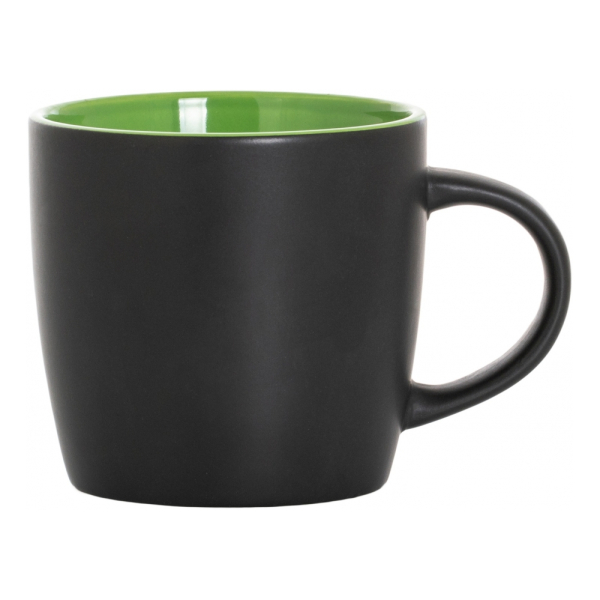 Чашка керамічна Economix Promo BLACK PRINCE 350мл, чорно-зелена под Нанесение логотипа