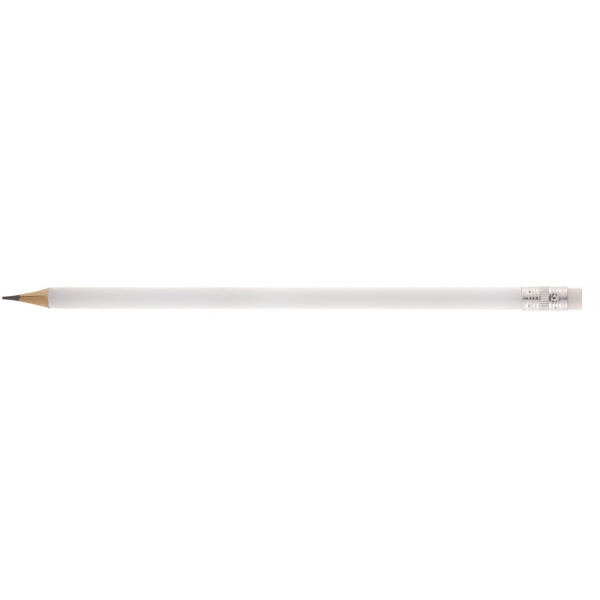 Олівець чорнографітний круглий Economix promo корпус білий, з гумкою под Нанесение логотипа