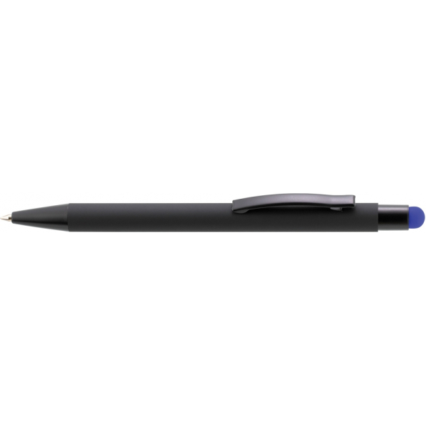 Ручка кулькова металева Economix promo CHOICE. Корпус чорно-синій, пише синім под Нанесение логотипа