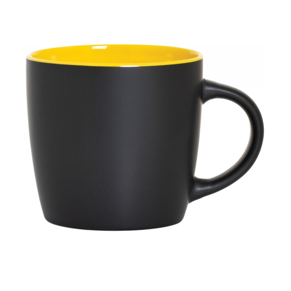 Чашка керамічна Economix Promo BLACK PRINCE 350мл, чорно-жовта под Нанесение логотипа