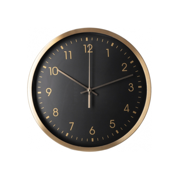 Годинник настінний металевий Optima RICH, чорний под Нанесение логотипа