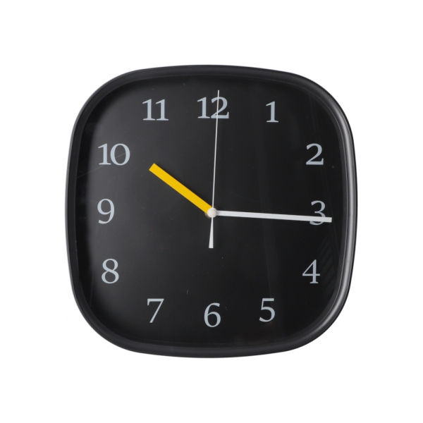 Годинник настінний пластиковий Optima STYLE, чорний под Нанесение логотипа