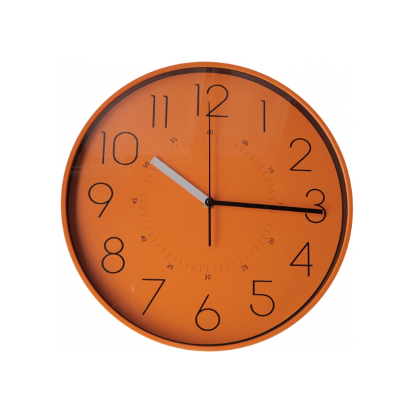 Годинник настінний пластиковый Optima FLASH, помаранчевий под Нанесение логотипа
