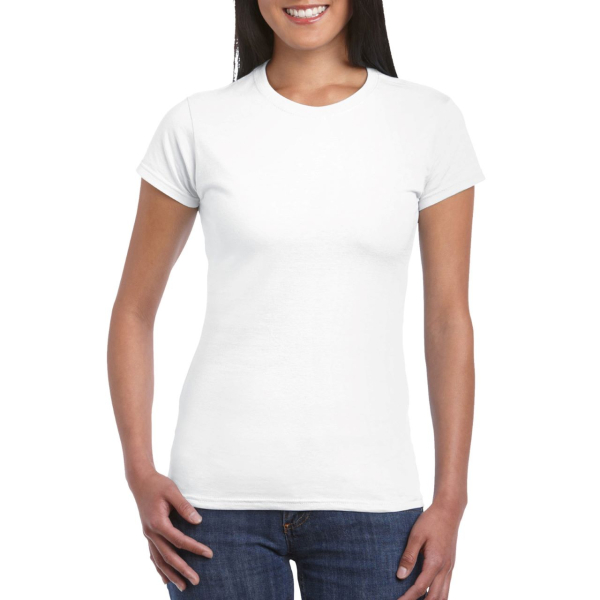 SOFTSTYLE® LADIES` T-SHIRT, White под Нанесение логотипа