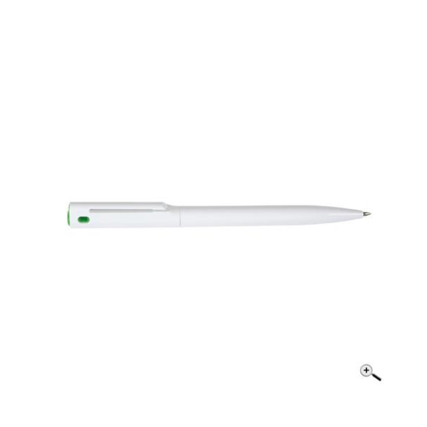 Ручка кулькова VERMONT, білий/зелений под Нанесение логотипа